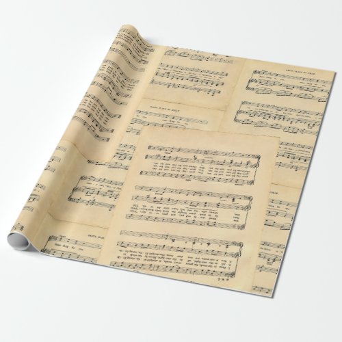 Vintage Christmas Sheet Music Wrapping Paper