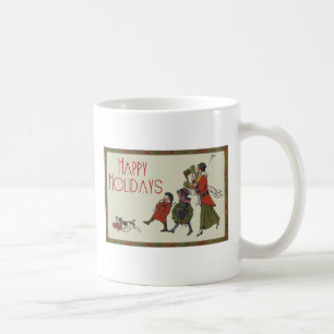 Vintage Christmas Shopping Family Fun Coffee Mug