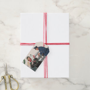 Vintage Christmas, Shopping Presents Policeman Gift Tags