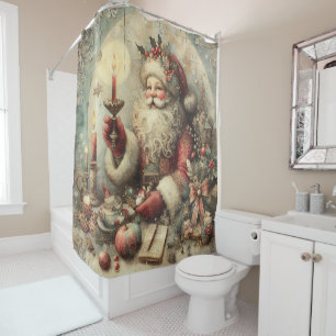 Vintage Christmas Shower Curtain