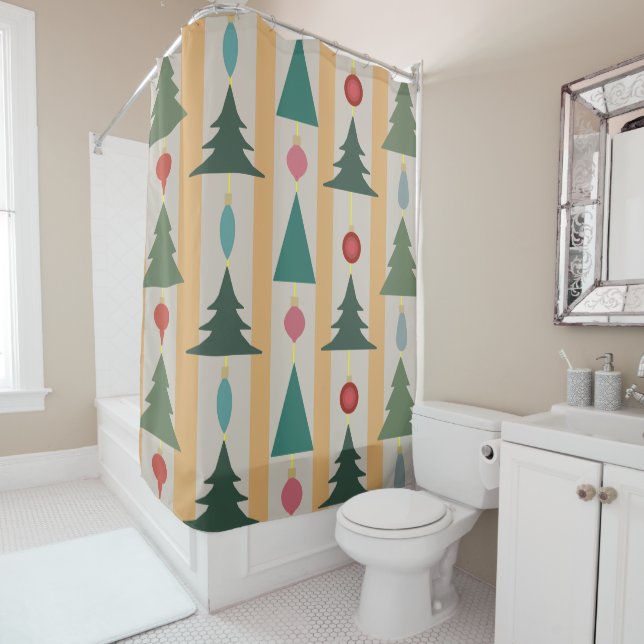 Vintage Christmas Shower Curtain (In Situ)