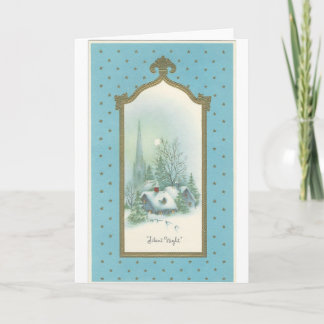 Vintage Christmas Silent Night Holiday Card