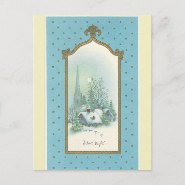 Vintage Christmas Silent Night Holiday Postcard (Front)