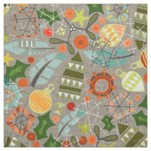 vintage christmas silver fabric