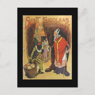 Vintage Christmas Sint Nicolaas Holiday Postcard