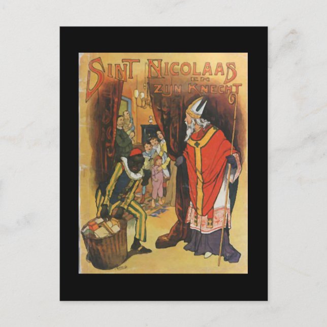 Vintage Christmas Sint Nicolaas Holiday Postcard (Front)