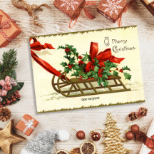 Vintage Christmas Sleigh greetings