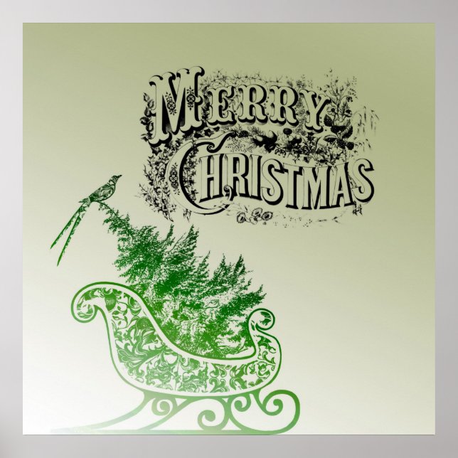 Vintage Christmas Sleigh Poster (Front)