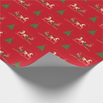 Vintage Christmas Sleigh Ride Wrapping Paper by christmas1900 at Zazzle