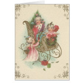 Vintage Christmas Sleigh With Angels (Front)