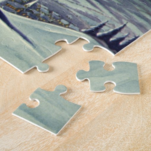 Vintage Christmas Snow Angel Walking with a Star Jigsaw Puzzle Zazzle