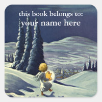 Vintage Christmas, Snow Angel Walking with a Star