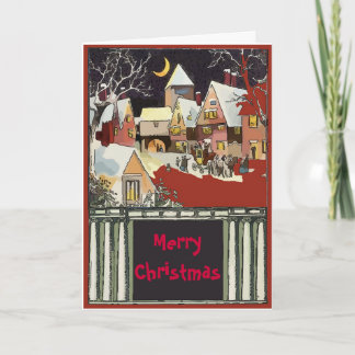 Vintage  Christmas Snow  edit text Holiday Card