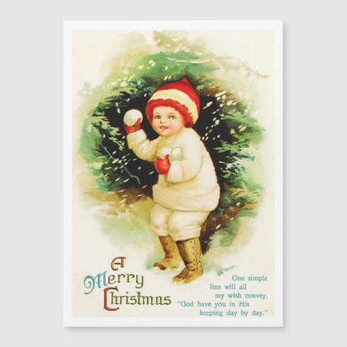 Vintage Christmas Snowball Fight Holiday Card