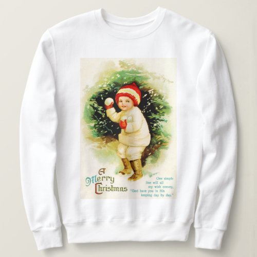 Vintage Christmas Snowball Fight Holiday Sweatshirt