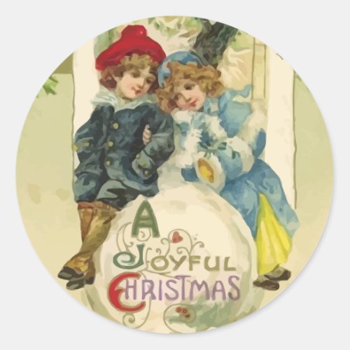 Vintage Christmas Snowball Stickers