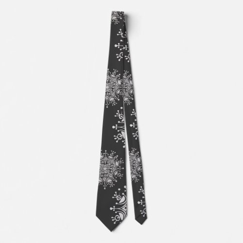 Vintage Christmas Snowflakes Blizzard Pattern Tie