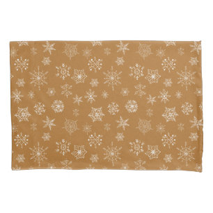 vintage christmas snowflakes pillow case