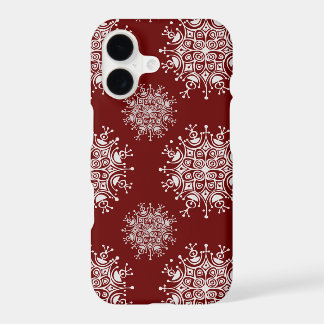 Vintage Christmas Snowflakes Red Blizzard Pattern iPhone 17 Case