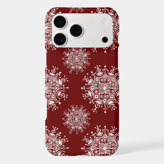 Vintage Christmas Snowflakes Red Blizzard Pattern iPhone 17 Pro Max Case