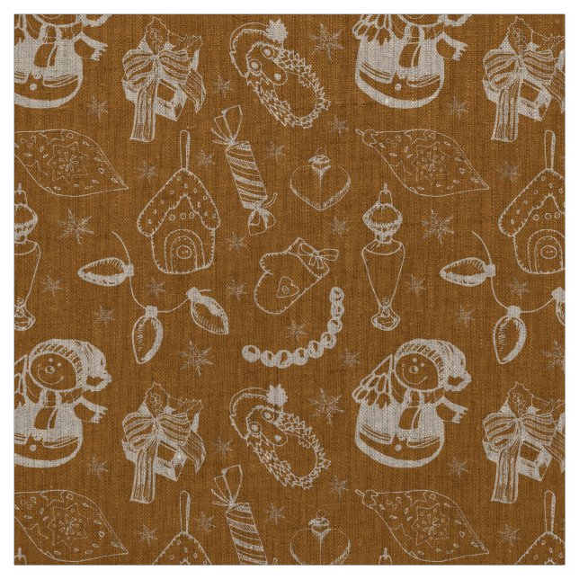 vintage christmas snowman fabric (Swatch)
