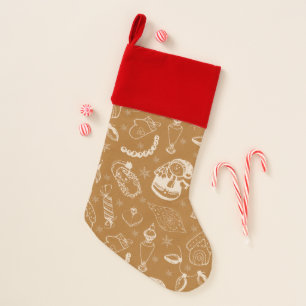 vintage christmas snowman hand drawn christmas stocking