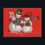 Vintage Christmas Snowman Holiday Postcard<br><div class="desc">Vintage Christmas Snowman.</div>