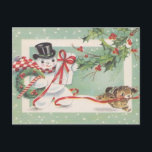 Vintage Christmas snowman Holiday postcard<br><div class="desc">design by www.etsy.com/Shop/HeartlandMix</div>