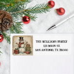 Vintage Christmas Snowman Return Address Label<br><div class="desc">A vintage design of snowman decorates this warm and cozy Christmas return address stickers. Perfect for holiday mail.</div>