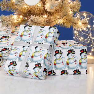 vintage Christmas snowman tiled Wrapping Paper