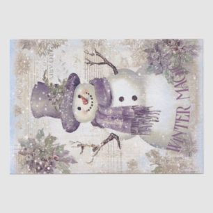 Vintage Christmas Snowman Tissue Paper