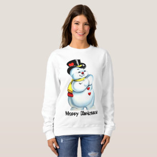 Vintage Christmas snowman womens sweatshirt