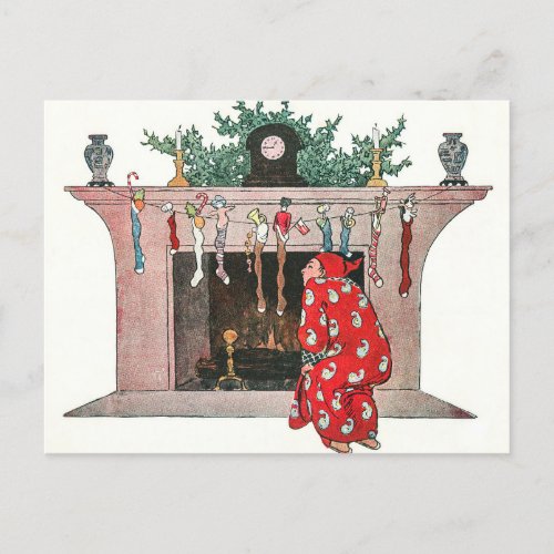 Vintage Christmas Socks and Gifts Holiday Card