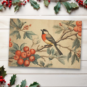 Vintage Christmas Song bird  Tissue Paper