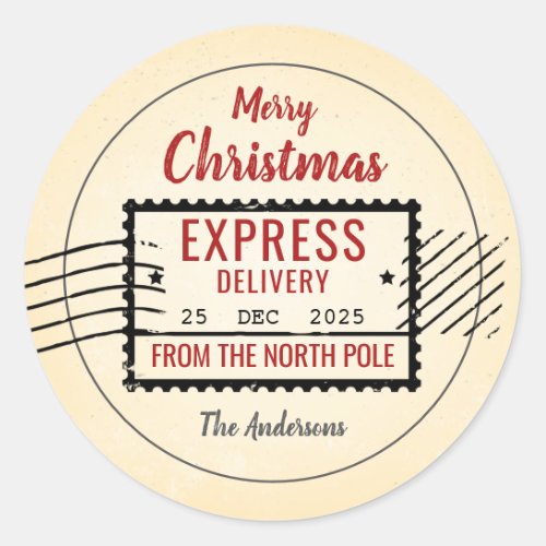 Vintage Christmas Special Delivery Sticker