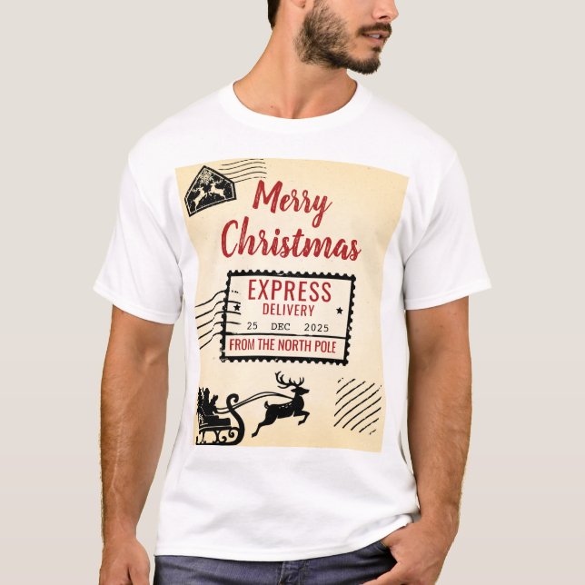 Vintage Christmas Special Delivery T-Shirt (Front)
