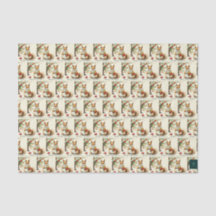 Vintage Christmas Squirrel Tissue Paper