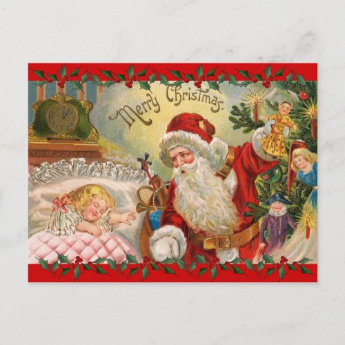 Vintage Christmas St Nick Holiday Postcard