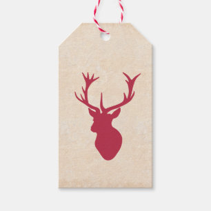 Vintage Christmas Stag Gift Tags
