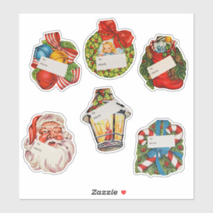 Vintage Christmas Stickers/Gift Tags Large Sticker