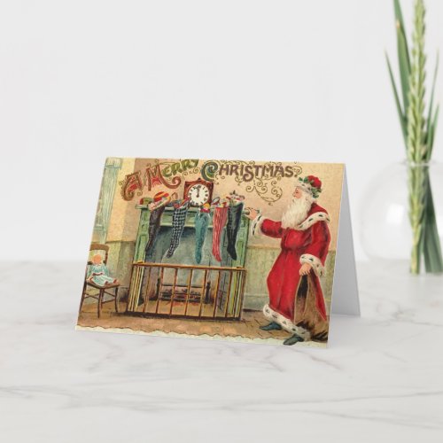 Vintage Christmas Stockings Card