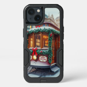 Vintage Christmas Streetcar in Snow iPhone 13 Case