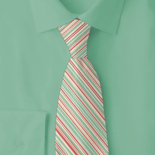 Vintage Christmas Stripes Neck Tie