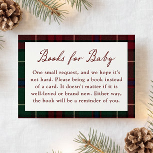 Vintage Christmas Tartan Books for Baby Enclosure Card