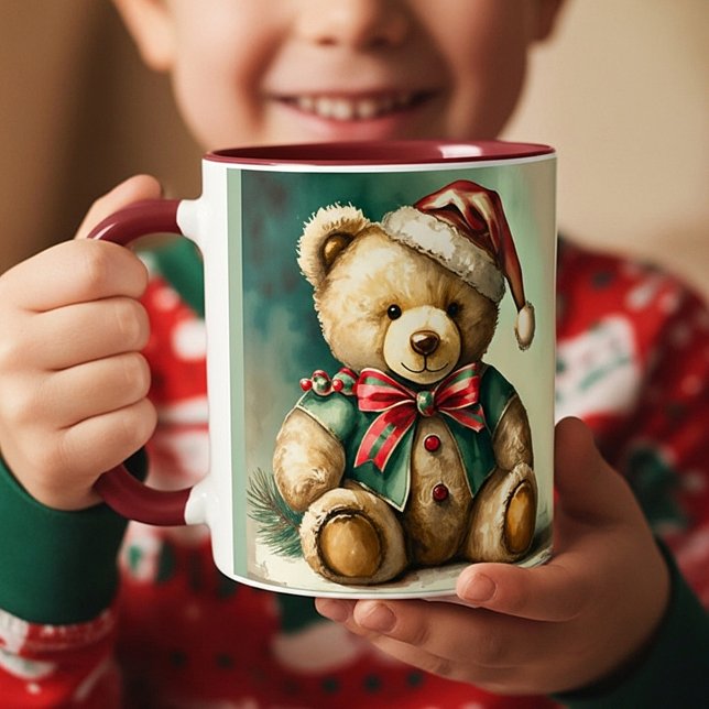 Vintage Christmas Teddy bear Mug (Creator Uploaded)