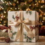Vintage Christmas Teddy Bear Wrapping Paper<br><div class="desc">Transport yourself to a bygone era of festive nostalgia with our "Vintage Christmas Teddy Bears Red Wrapping Paper." This heartwarming design captures the timeless charm of classic holiday celebrations, featuring adorable teddy bears adorned in vintage Christmas attire. The rich red background sets the perfect stage for these endearing teddy bears,...</div>