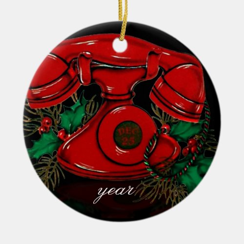 Vintage Christmas Telephone Ornament