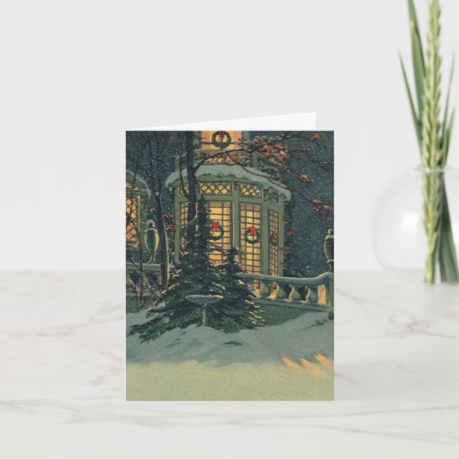 Vintage Christmas Thank You Card (Front)