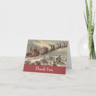 Vintage Christmas Thank You Cards card