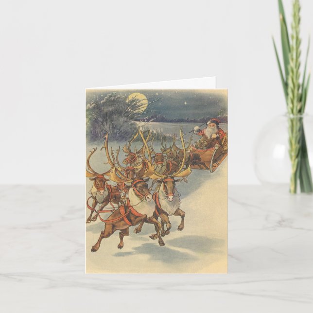 Vintage Christmas Thank You Holiday Card (Front)